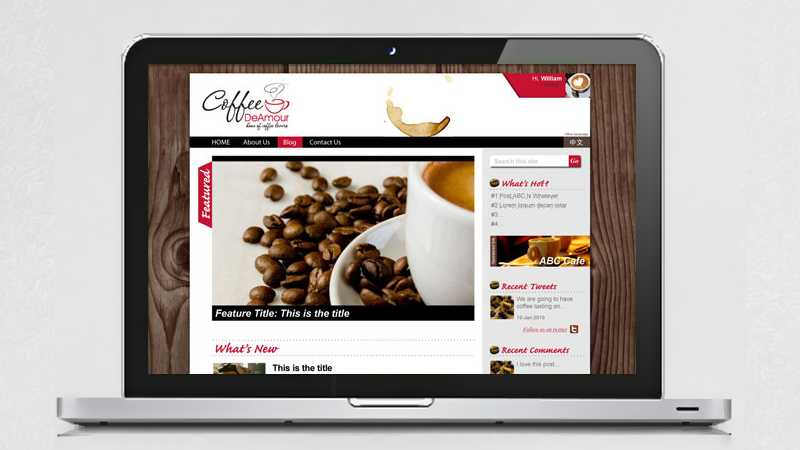 Web Design for a Coffee Blog by Edward Chung