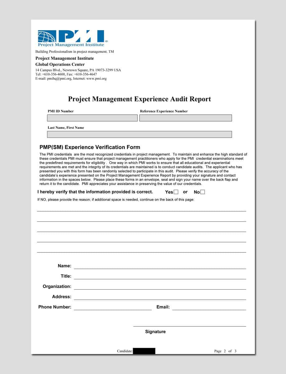 PMP audit package page 2